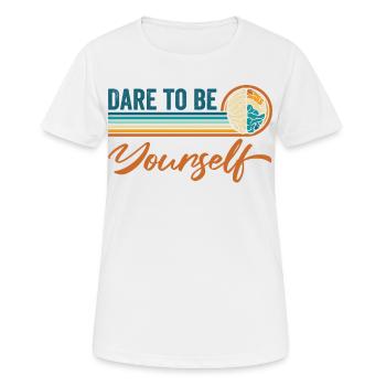 Vintage "Dare To Be Yourself" Bold Unique - Women's Breathable T-Shirt - white - Front - AI Model Female 172 dark (172cm)