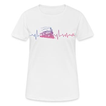Maquettiste de trains, Locomotive miniature Locomotive - T-shirt respirant Femme - blanc - Devant - AI Model Female 172 dark (172cm)