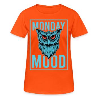 Monday Mood, Eule, Statement funny Montags Montag - Women's Breathable T-Shirt - neon orange - Front - AI Model Female 172 dark (172cm)