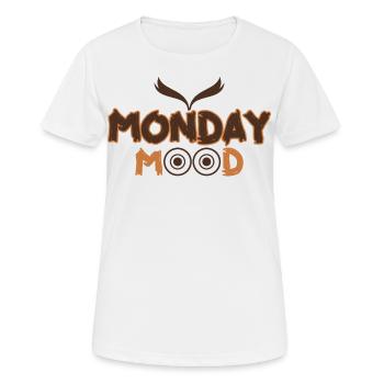 Monday Mood, Eule, Statement funny Montags Montag - Women's Breathable T-Shirt - white - Front - AI Model Female 172 dark (172cm)