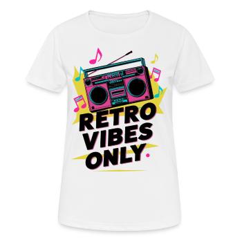 Retro-Vibes Nur Boombox 80er Jahre Musikstil - Frauen T-Shirt atmungsaktiv - Weiß - Vorne - AI Model Female 172 dark (172cm)