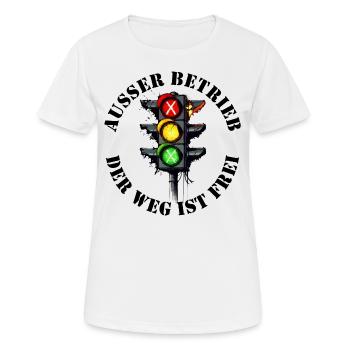Ampel Regierung außer Betrieb - Politische Kritik - Frauen T-Shirt atmungsaktiv - Weiß - Vorne - AI Model Female 172 dark (172cm)