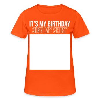 Gift Round Birthday Party Celebration Birthday - Women's Breathable T-Shirt - neon orange - Front - AI Model Female 172 dark (172cm)