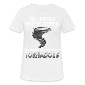 Drôle Science Humour Nerd Geek Tornade - T-shirt respirant Femme - blanc - Devant - AI Model Female 172 dark (172cm)