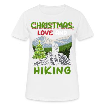 Frohes Fest Weihnachten, Liebe & Wandern - Frauen T-Shirt atmungsaktiv - Weiß - Vorne - AI Model Female 172 dark (172cm)