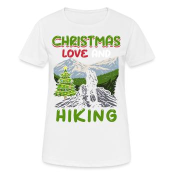 Frohes Fest Weihnachten, Liebe & Wandern - Frauen T-Shirt atmungsaktiv - Weiß - Vorne - AI Model Female 172 dark (172cm)
