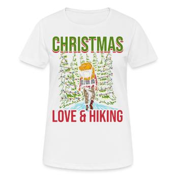 Frohes Fest Weihnachten, Liebe & Wandern - Frauen T-Shirt atmungsaktiv - Weiß - Vorne - AI Model Female 172 dark (172cm)