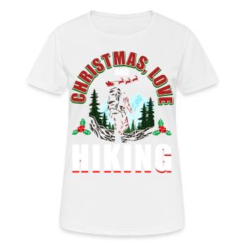 Frohes Fest Weihnachten, Liebe & Wandern - Frauen T-Shirt atmungsaktiv - Weiß - Vorne - AI Model Female 172 dark (172cm)