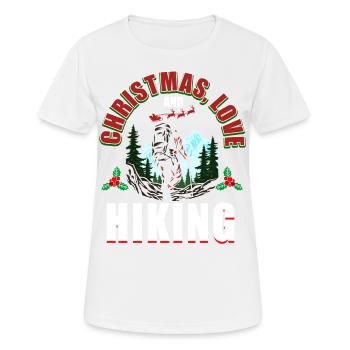 Frohes Fest Weihnachten, Liebe & Wandern - Frauen T-Shirt atmungsaktiv - Weiß - Vorne - AI Model Female 172 dark (172cm)