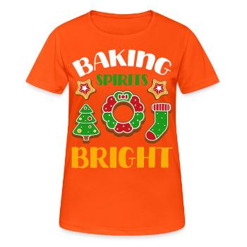 Noël, Amour et pâtisserie, Douce joie des fêtes - T-shirt respirant Femme - orange néon - Devant - AI Model Female 172 dark (172cm)