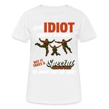 Maillot Skydive Freefly Fallschirmspringer Parachutisme - T-shirt respirant Femme - blanc - Devant - AI Model Female 172 dark (172cm)
