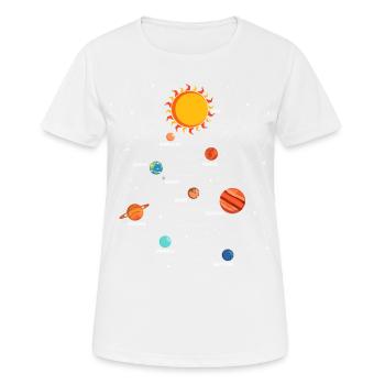 Planeten Wissenschaft Physik Universum Sonne - Frauen T-Shirt atmungsaktiv - Weiß - Vorne - AI Model Female 172 dark (172cm)