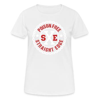 Vegan, Anti-drogues, Hardcore Punk Straight Edge - T-shirt respirant Femme - blanc - Devant - AI Model Female 172 dark (172cm)