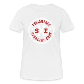 Vegan, Anti-drogues, Hardcore Punk Straight Edge - T-shirt respirant Femme - blanc - Devant - AI Model Female 172 dark (172cm)