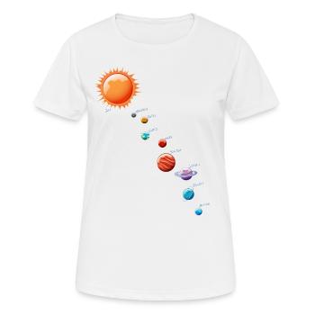 Planeten Wissenschaft Physik Universum Sonne - Frauen T-Shirt atmungsaktiv - Weiß - Vorne - AI Model Female 172 dark (172cm)