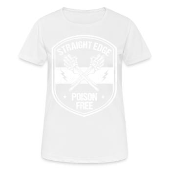Vegan, Anti-drogues, Hardcore Punk Straight Edge - T-shirt respirant Femme - blanc - Devant - AI Model Female 172 dark (172cm)
