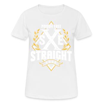 Vegan, Anti-drogues, Hardcore Punk Straight Edge - T-shirt respirant Femme - blanc - Devant - AI Model Female 172 dark (172cm)