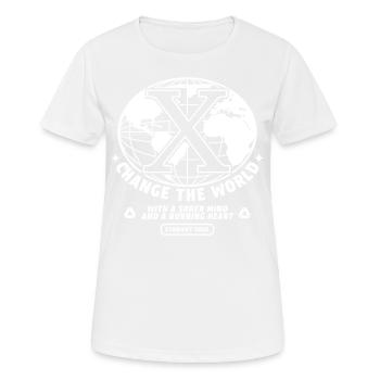 Vegan, Anti-drogues, Hardcore Punk Straight Edge - T-shirt respirant Femme - blanc - Devant - AI Model Female 172 dark (172cm)