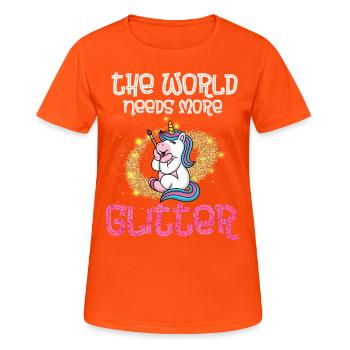Licorne colorée, animaux drôles et fans de fantasy - T-shirt respirant Femme - orange néon - Devant - AI Model Female 172 dark (172cm)