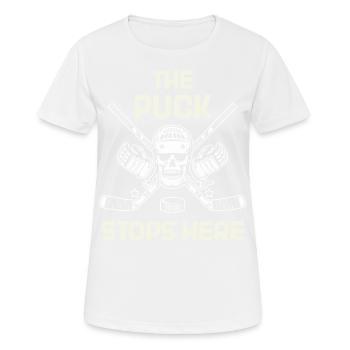 Eishockey Tormann Goalie , Eis Hockey - Frauen T-Shirt atmungsaktiv - Weiß - Vorne - AI Model Female 172 dark (172cm)