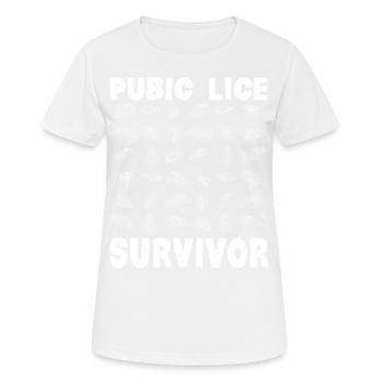 Survivant des poux du pubis humour adulte embarrassant - T-shirt respirant Femme - blanc - Devant - AI Model Female 172 dark (172cm)