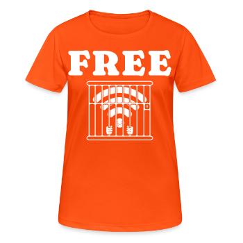 IT Geek, Accessoires PC Périphériques de stockage Evolution - T-shirt respirant Femme - orange néon - Devant - AI Model Female 172 dark (172cm)