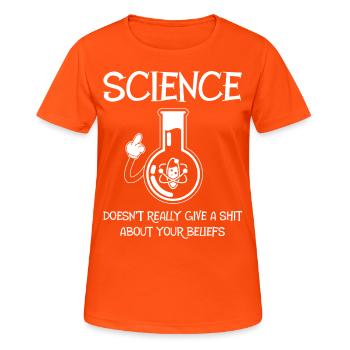 Science Humor Student, Physics, Chemistry - Women's Breathable T-Shirt - neon orange - Front - AI Model Female 172 dark (172cm)