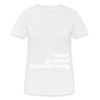 L’humour sur la tête : parfait pour les geeks et les nerds - T-shirt respirant Femme - blanc - Devant - AI Model Female 172 dark (172cm)