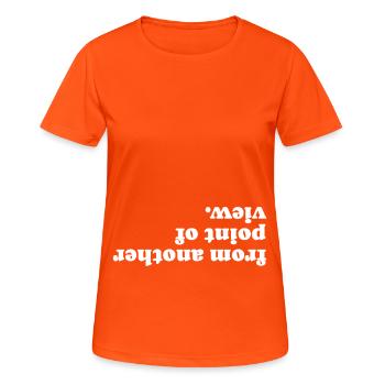 L’humour sur la tête : parfait pour les geeks et les nerds - T-shirt respirant Femme - orange néon - Devant - AI Model Female 172 dark (172cm)