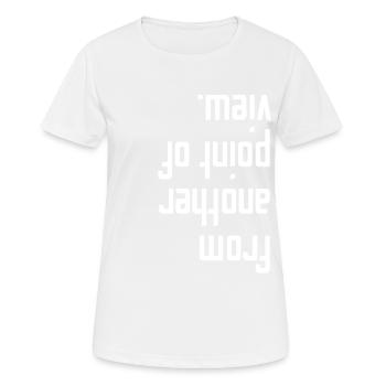 L’humour sur la tête : parfait pour les geeks et les nerds - T-shirt respirant Femme - blanc - Devant - AI Model Female 172 dark (172cm)