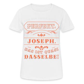 JOSEPH drôle pour la journée du nom avec le nom - T-shirt respirant Femme - blanc - Devant - AI Model Female 172 dark (172cm)