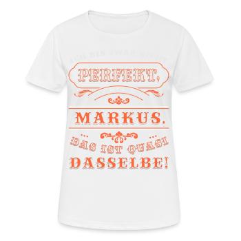 Funny MARKUS for Name Day with Name Name - Women's Breathable T-Shirt - white - Front - AI Model Female 172 dark (172cm)