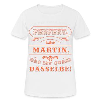 Funny MARTIN for Name Day with Name Name - Women's Breathable T-Shirt - white - Front - AI Model Female 172 dark (172cm)