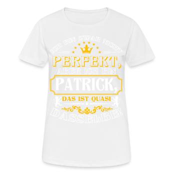 PATRICK drôle pour la journée du nom avec le nom du nom - T-shirt respirant Femme - blanc - Devant - AI Model Female 172 dark (172cm)