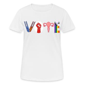 Feministisch Regenbogen LGBTQ Choice Solidarity - Frauen T-Shirt atmungsaktiv - Weiß - Vorne - AI Model Female 172 dark (172cm)