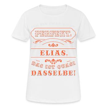 ELIAS drôle pour la Journée du Nom avec Nom Nom - T-shirt respirant Femme - blanc - Devant - AI Model Female 172 dark (172cm)