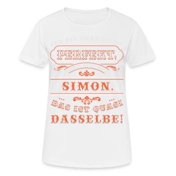 Funny name day SIMON with name name - Women's Breathable T-Shirt - white - Front - AI Model Female 172 dark (172cm)