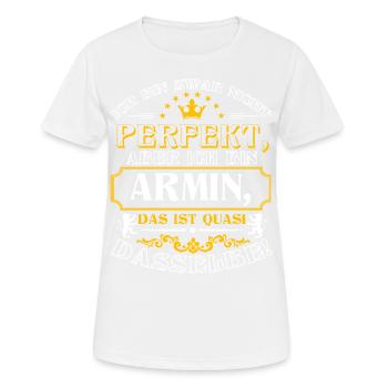 ARMIN drôle pour la journée du nom avec le nom du nom - T-shirt respirant Femme - blanc - Devant - AI Model Female 172 dark (172cm)