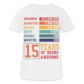 15 years old! Birthday Gift 15th Birthday - Women's Breathable T-Shirt - white - Front - AI Model Female 172 dark (172cm)