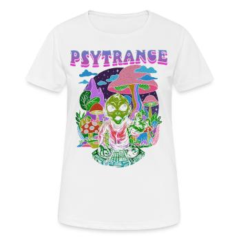 Techno House Party EDM Festival Goa Rave Psytrance - T-shirt respirant Femme - blanc - Devant - AI Model Female 172 dark (172cm)