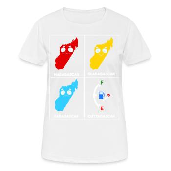 Madagascar Stimmungslevel Glücklich bis Ohne Sprit - Frauen T-Shirt atmungsaktiv - Weiß - Vorne - AI Model Female 172 dark (172cm)