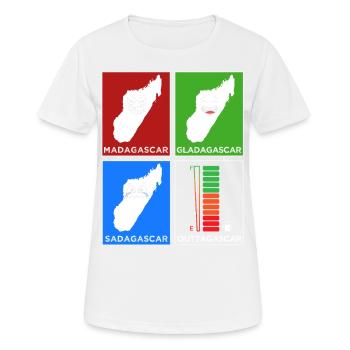 Madagascar Stimmungslevel Glücklich bis Ohne Sprit - Frauen T-Shirt atmungsaktiv - Weiß - Vorne - AI Model Female 172 dark (172cm)