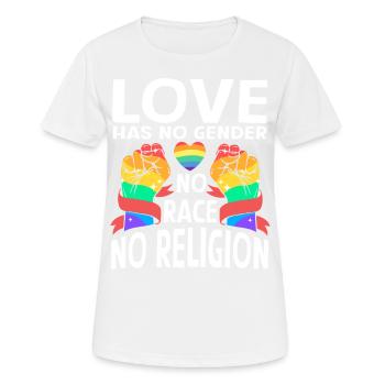 Amour, Déclaration pour l’Amour, l’Égalité et - T-shirt respirant Femme - blanc - Devant - AI Model Female 172 dark (172cm)