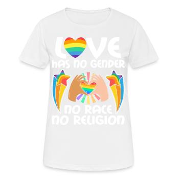 Amour, Déclaration pour l’Amour, l’Égalité et - T-shirt respirant Femme - blanc - Devant - AI Model Female 172 dark (172cm)
