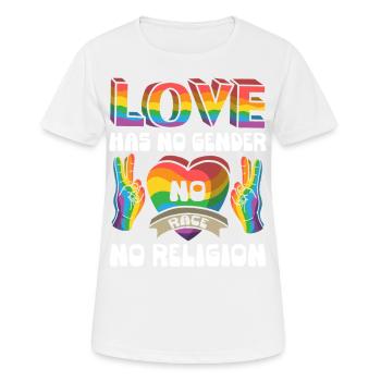 Amour, Déclaration pour l’Amour, l’Égalité et - T-shirt respirant Femme - blanc - Devant - AI Model Female 172 dark (172cm)