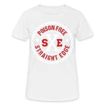 Straight Edge Végétalien, Anti-drogue, Punk - T-shirt respirant Femme - blanc - Devant - AI Model Female 172 dark (172cm)