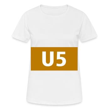 U-ligne de métro Munich U5 cadeau Transport Transports Transports publics - T-shirt respirant Femme - blanc - Devant - AI Model Female 172 dark (172cm)