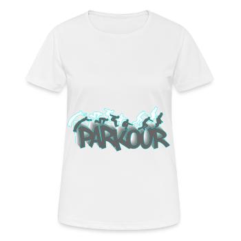 Parkour Obstacle Course Freerunning - Women's Breathable T-Shirt - white - Front - AI Model Female 172 dark (172cm)