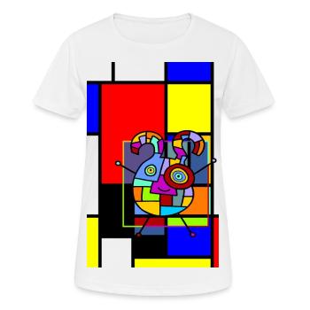 LOVE GEOMETRIC SHAPES - Frauen T-Shirt atmungsaktiv - Weiß - Vorne - AI Model Female 172 dark (172cm)