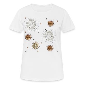Feuerwerk - Frauen T-Shirt atmungsaktiv - Weiß - Vorne - AI Model Female 172 dark (172cm)